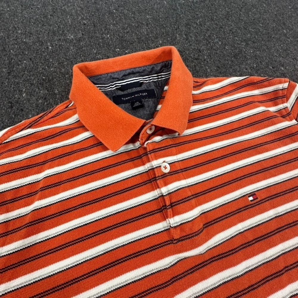 Tommy Hilfiger Mens Polo Shirt Size Large Preppy‎ American Cool Patriotic Golf